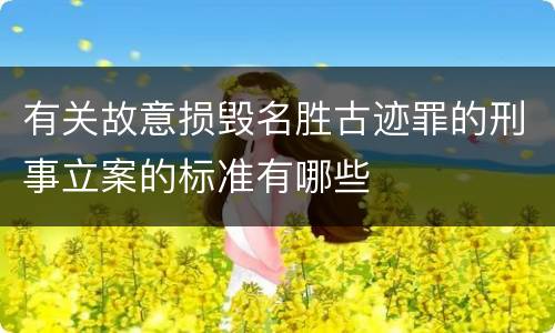 有关故意损毁名胜古迹罪的刑事立案的标准有哪些