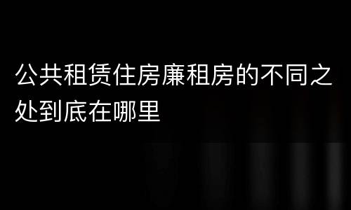 公共租赁住房廉租房的不同之处到底在哪里
