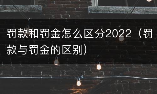 罚款和罚金怎么区分2022（罚款与罚金的区别）