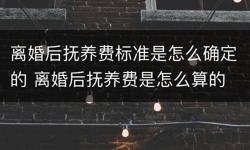 离婚后抚养费标准是怎么确定的 离婚后抚养费是怎么算的