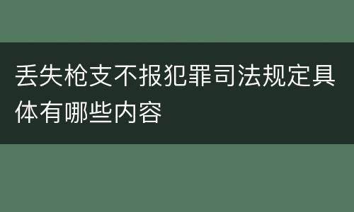 丢失枪支不报犯罪司法规定具体有哪些内容
