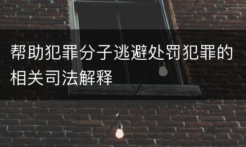 帮助犯罪分子逃避处罚犯罪的相关司法解释