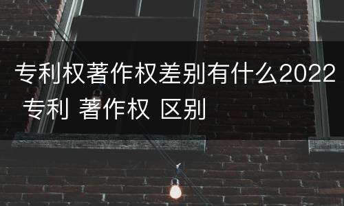 专利权著作权差别有什么2022 专利 著作权 区别