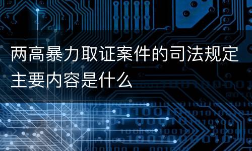 两高暴力取证案件的司法规定主要内容是什么