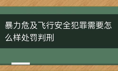 暴力危及飞行安全犯罪需要怎么样处罚判刑