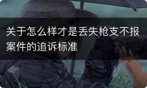 关于怎么样才是丢失枪支不报案件的追诉标准