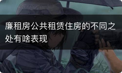 廉租房公共租赁住房的不同之处有啥表现