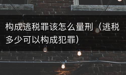 构成逃税罪该怎么量刑（逃税多少可以构成犯罪）