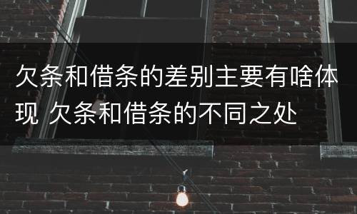 欠条和借条的差别主要有啥体现 欠条和借条的不同之处