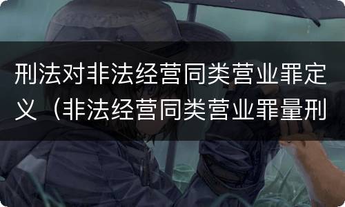 刑法对非法经营同类营业罪定义（非法经营同类营业罪量刑标准）