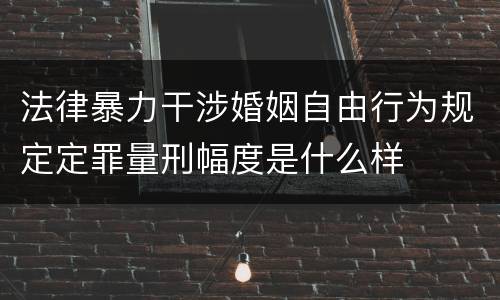 法律暴力干涉婚姻自由行为规定定罪量刑幅度是什么样