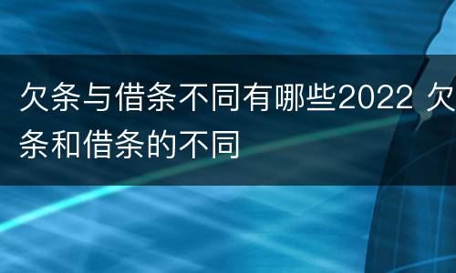 欠条与借条不同有哪些2022 欠条和借条的不同