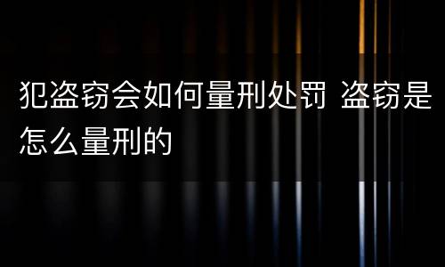 犯盗窃会如何量刑处罚 盗窃是怎么量刑的
