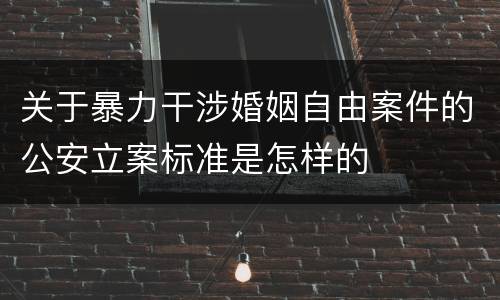 关于暴力干涉婚姻自由案件的公安立案标准是怎样的