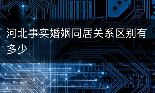 河北事实婚姻同居关系区别有多少