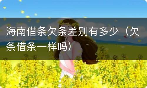 海南借条欠条差别有多少（欠条借条一样吗）