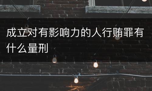 成立对有影响力的人行贿罪有什么量刑