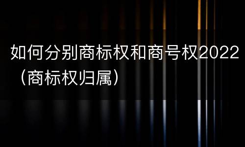 如何分别商标权和商号权2022（商标权归属）