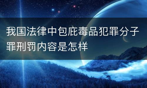 我国法律中包庇毒品犯罪分子罪刑罚内容是怎样