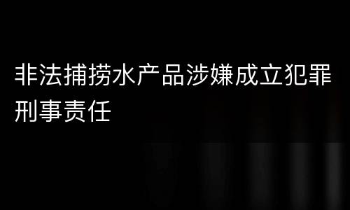 非法捕捞水产品涉嫌成立犯罪刑事责任