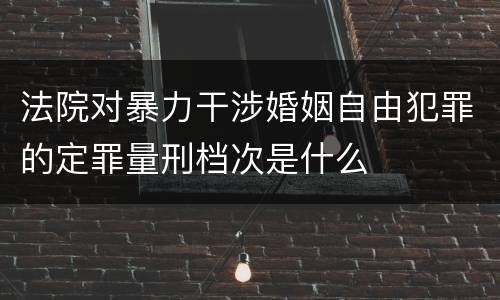 法院对暴力干涉婚姻自由犯罪的定罪量刑档次是什么