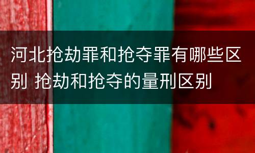 河北抢劫罪和抢夺罪有哪些区别 抢劫和抢夺的量刑区别