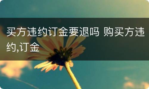 买方违约订金要退吗 购买方违约,订金