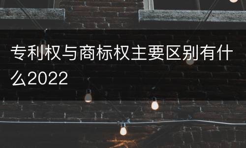 专利权与商标权主要区别有什么2022