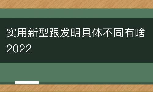 实用新型跟发明具体不同有啥2022