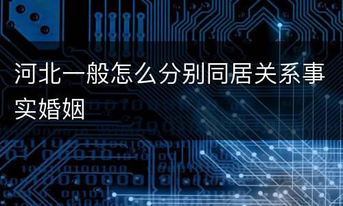 河北一般怎么分别同居关系事实婚姻