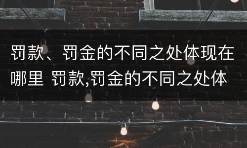 罚款、罚金的不同之处体现在哪里 罚款,罚金的不同之处体现在哪里的原则