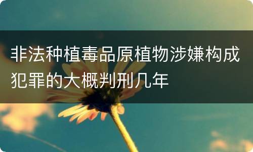 非法种植毒品原植物涉嫌构成犯罪的大概判刑几年