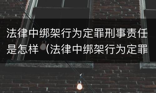 法律中绑架行为定罪刑事责任是怎样（法律中绑架行为定罪刑事责任是怎样认定的）