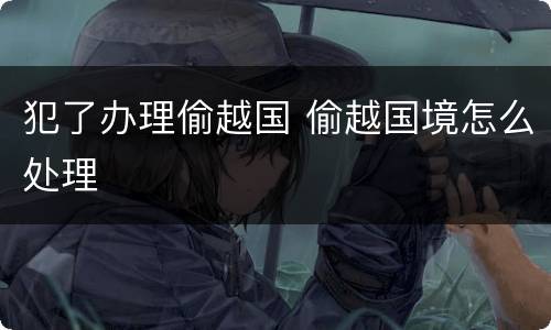 犯了办理偷越国 偷越国境怎么处理