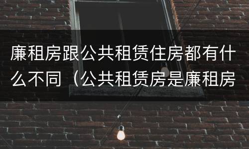 廉租房跟公共租赁住房都有什么不同（公共租赁房是廉租房吗）