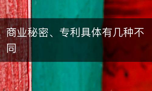 商业秘密、专利具体有几种不同