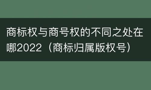 商标权与商号权的不同之处在哪2022（商标归属版权号）