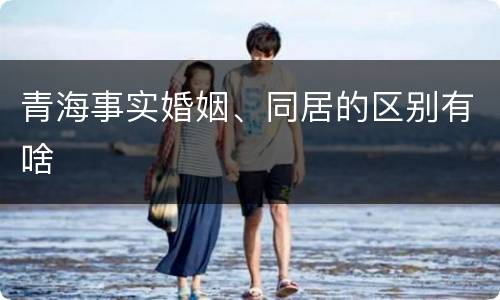 青海事实婚姻、同居的区别有啥