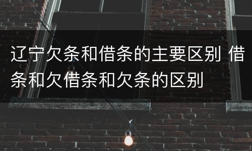 辽宁欠条和借条的主要区别 借条和欠借条和欠条的区别