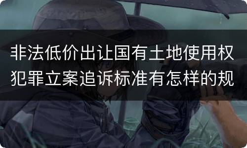 非法低价出让国有土地使用权犯罪立案追诉标准有怎样的规定