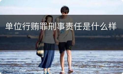 单位行贿罪刑事责任是什么样