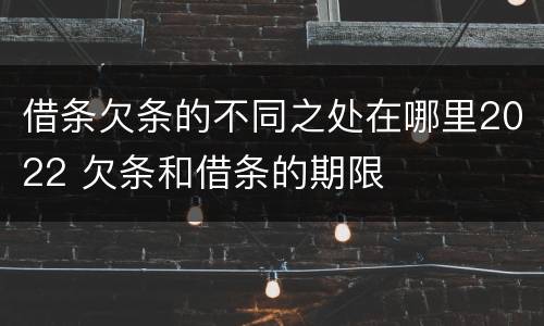 借条欠条的不同之处在哪里2022 欠条和借条的期限