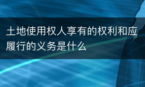 土地使用权人享有的权利和应履行的义务是什么