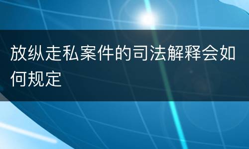 放纵走私案件的司法解释会如何规定