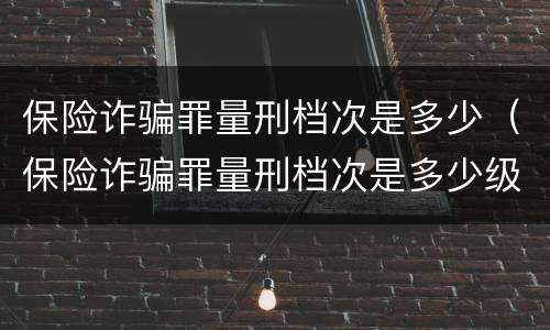 保险诈骗罪量刑档次是多少（保险诈骗罪量刑档次是多少级）