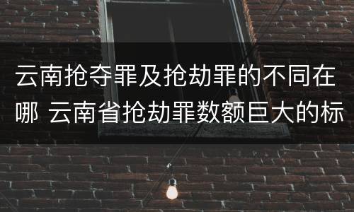 云南抢夺罪及抢劫罪的不同在哪 云南省抢劫罪数额巨大的标准