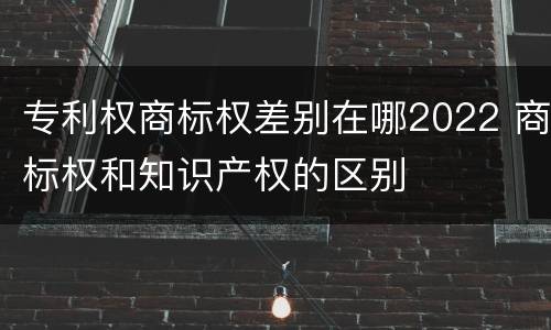 专利权商标权差别在哪2022 商标权和知识产权的区别