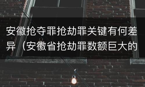 安徽抢夺罪抢劫罪关键有何差异（安徽省抢劫罪数额巨大的标准）