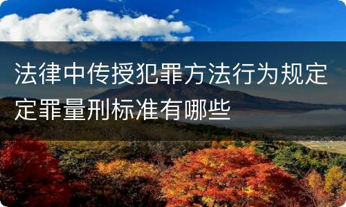 法律中传授犯罪方法行为规定定罪量刑标准有哪些