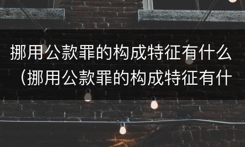 挪用公款罪的构成特征有什么（挪用公款罪的构成特征有什么要求）